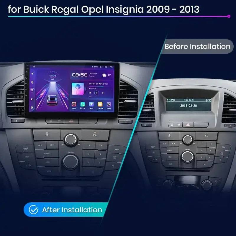 Radio Samochodowe V1 Plus dla Buick Regal i Opel Insignia (2009 - 2013) - Bezprzewodowy CarPlay i Android Auto - Odtwarzacz DVD 2 DIN - Multigenus