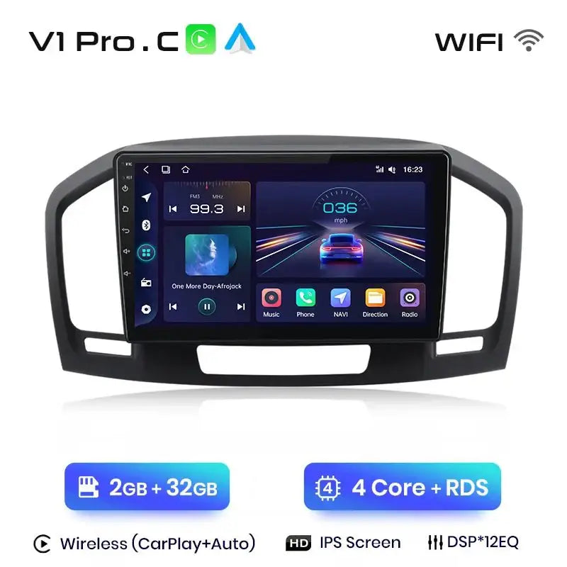Radio Samochodowe V1 Plus dla Buick Regal i Opel Insignia (2009 - 2013) - Bezprzewodowy CarPlay i Android Auto - Odtwarzacz DVD 2 DIN - Multigenus