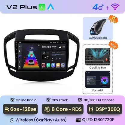 V1 Plus Radio Samochodowe dla Opel Insignia 2013 - 2017 | Bezprzewodowy CarPlay i Android Auto | 2DIN Bez DVD - Multigenus