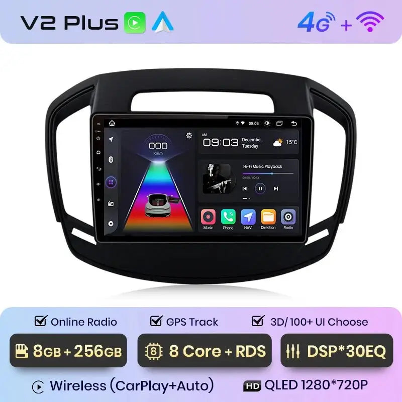 V1 Plus Radio Samochodowe dla Opel Insignia 2013 - 2017 | Bezprzewodowy CarPlay i Android Auto | 2DIN Bez DVD - Multigenus