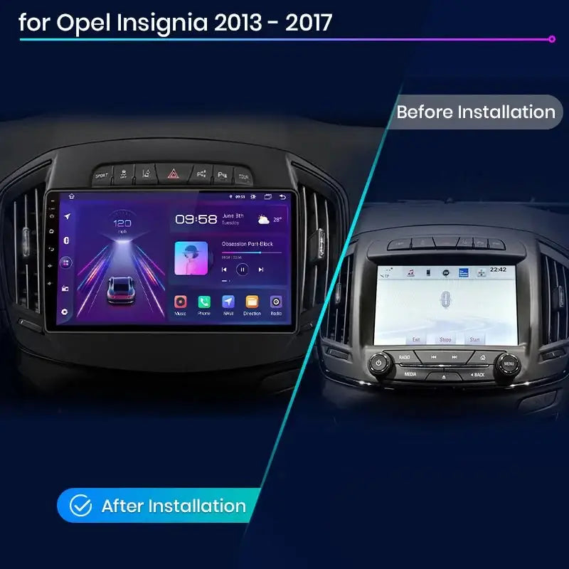 V1 Plus Radio Samochodowe dla Opel Insignia 2013 - 2017 | Bezprzewodowy CarPlay i Android Auto | 2DIN Bez DVD - Multigenus