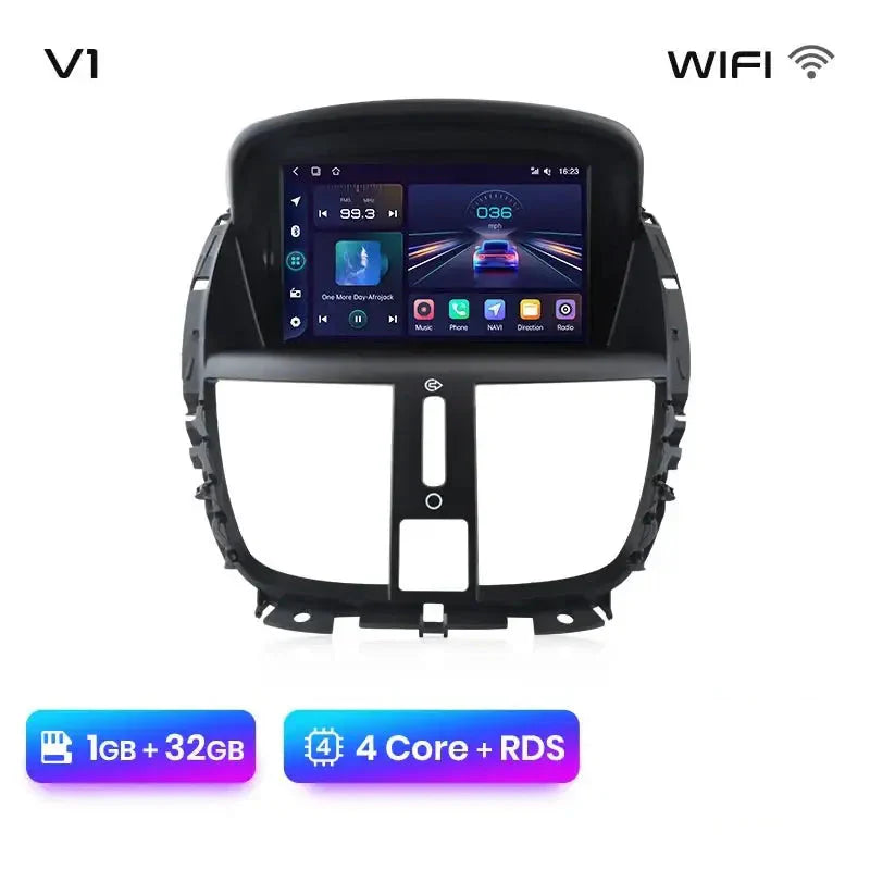 Radio dla Peugeot 207 207CC 2006 - 2015 – Bezprzewodowy CarPlay i Android Auto - Multigenus