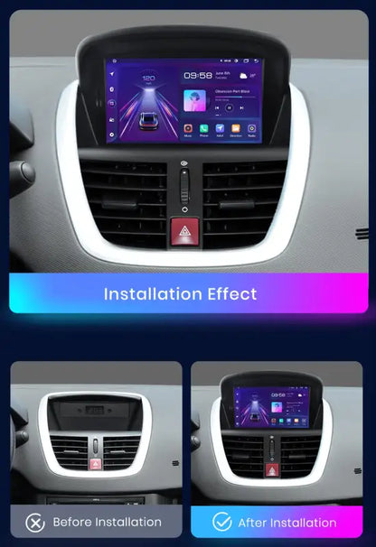 Radio dla Peugeot 207 207CC 2006 - 2015 – Bezprzewodowy CarPlay i Android Auto - Multigenus