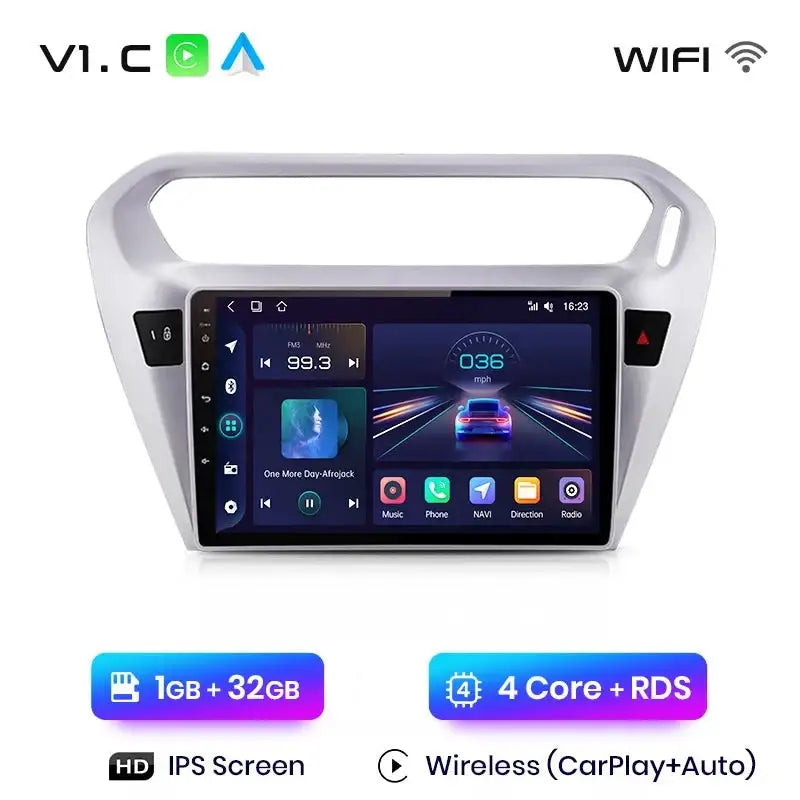 Radio do Peugeot 301 i Citroën Elysee 2013 - 2018 (2DIN) Bezprzewodowy CarPlay i Android Auto - Multigenus