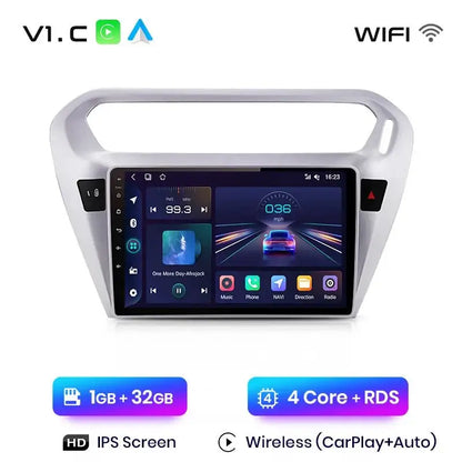 Radio do Peugeot 301 i Citroën Elysee 2013 - 2018 (2DIN) Bezprzewodowy CarPlay i Android Auto - Multigenus