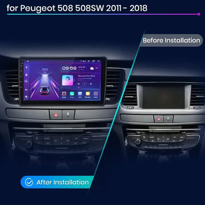 Bezprzewodowy system CarPlay i Android Auto do Peugeot 508/508SW (2011 - 2018) – inteligentne radio samochodowe, brak DVD, kompatybilność z 2 - DIN - Multigenus