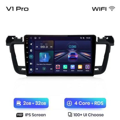 Bezprzewodowy system CarPlay i Android Auto do Peugeot 508/508SW (2011 - 2018) – inteligentne radio samochodowe, brak DVD, kompatybilność z 2 - DIN - Multigenus