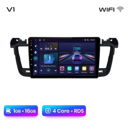 Bezprzewodowy system CarPlay i Android Auto do Peugeot 508/508SW (2011 - 2018) – inteligentne radio samochodowe, brak DVD, kompatybilność z 2 - DIN - Multigenus