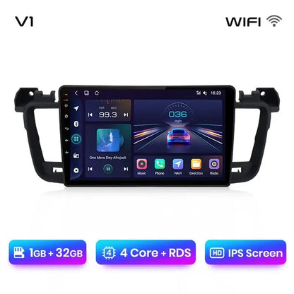 Bezprzewodowy system CarPlay i Android Auto do Peugeot 508/508SW (2011 - 2018) – inteligentne radio samochodowe, brak DVD, kompatybilność z 2 - DIN - Multigenus