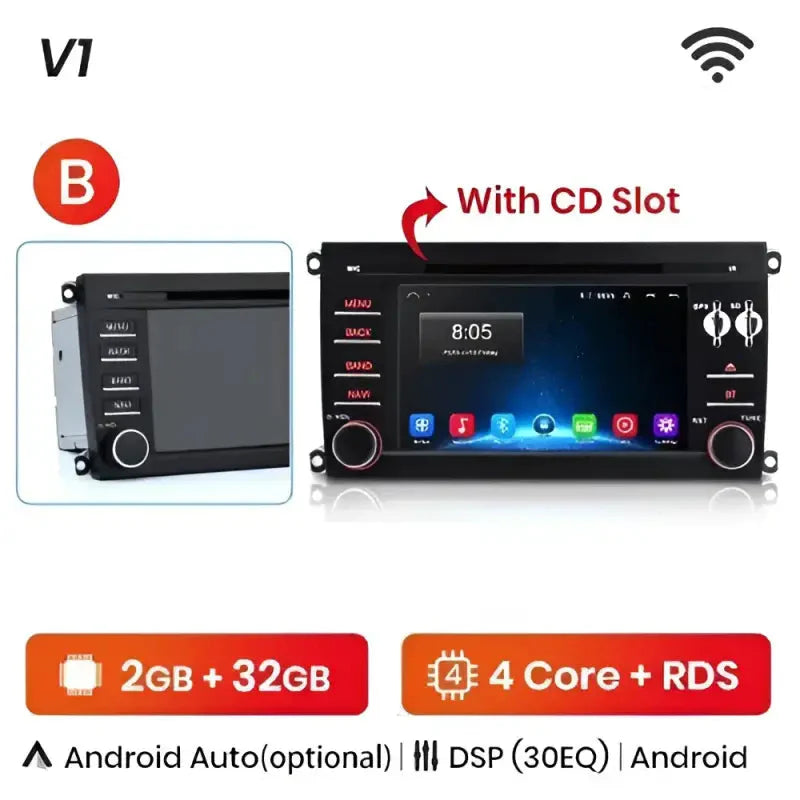 Radio nawigacja Porsche Cayenne GTS 2003 - 2010 Carplay Android Auto - Multigenus