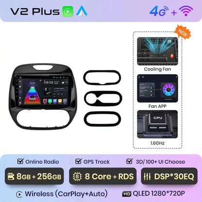 Inteligentne radio V1 AI Voice Wireless CarPlay i Android Auto dla Renault Captur (2016 - 2019) | 4G Multimedia GPS | 2 - DIN Autoradio - Multigenus