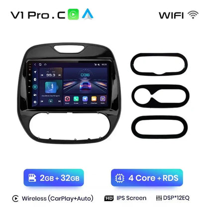 Inteligentne radio V1 AI Voice Wireless CarPlay i Android Auto dla Renault Captur (2016 - 2019) | 4G Multimedia GPS | 2 - DIN Autoradio - Multigenus
