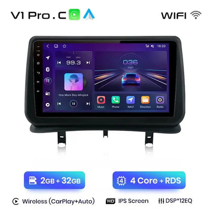 Najlepszy odtwarzacz multimedialny 2DIN Android Auto do Renault Clio 3 (2005 - 2014) z GPS i CarPlay - Multigenus