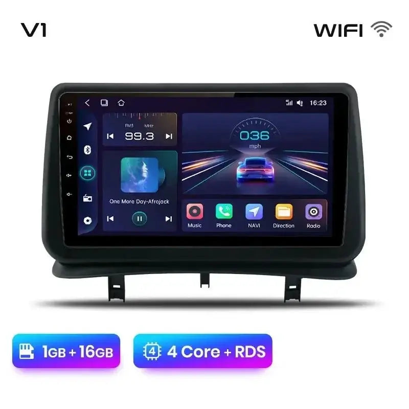 Najlepszy odtwarzacz multimedialny 2DIN Android Auto do Renault Clio 3 (2005 - 2014) z GPS i CarPlay - Multigenus