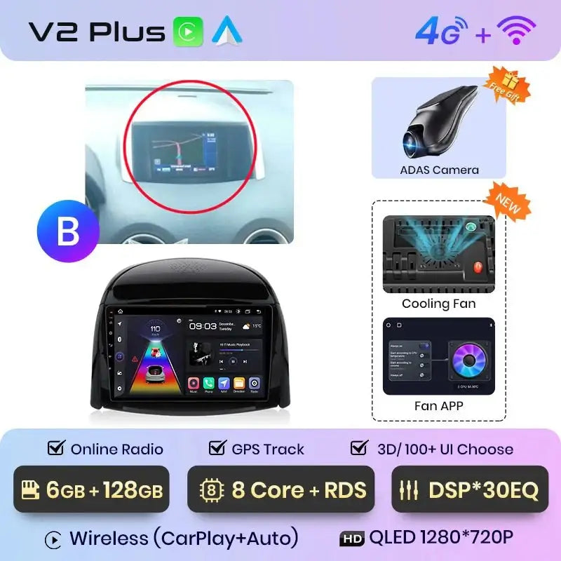 Radio Samochodowe V1 Plus do Renault Koleos (2008 - 2016) – Bezprzewodowy CarPlay i Android Auto | Ulepszony System Inteligentny - Multigenus