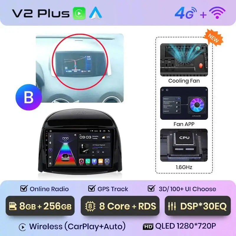 Radio Samochodowe V1 Plus do Renault Koleos (2008 - 2016) – Bezprzewodowy CarPlay i Android Auto | Ulepszony System Inteligentny - Multigenus