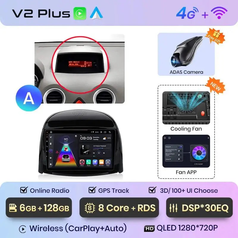 Radio Samochodowe V1 Plus do Renault Koleos (2008 - 2016) – Bezprzewodowy CarPlay i Android Auto | Ulepszony System Inteligentny - Multigenus