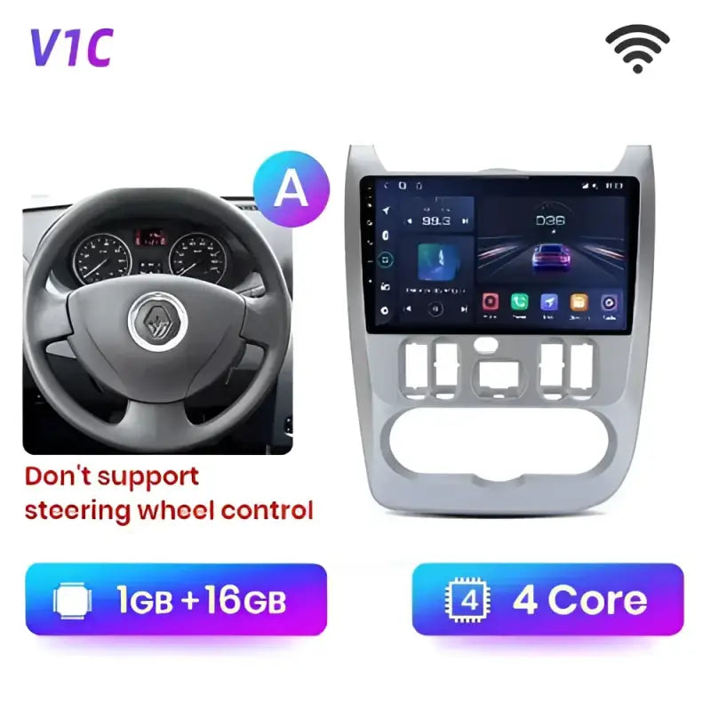 Radio nawigacja Renault Logan 1 Sandero 2009-2015 Dacia Duster Android Auto Carplay 4G GPS - Multigenus