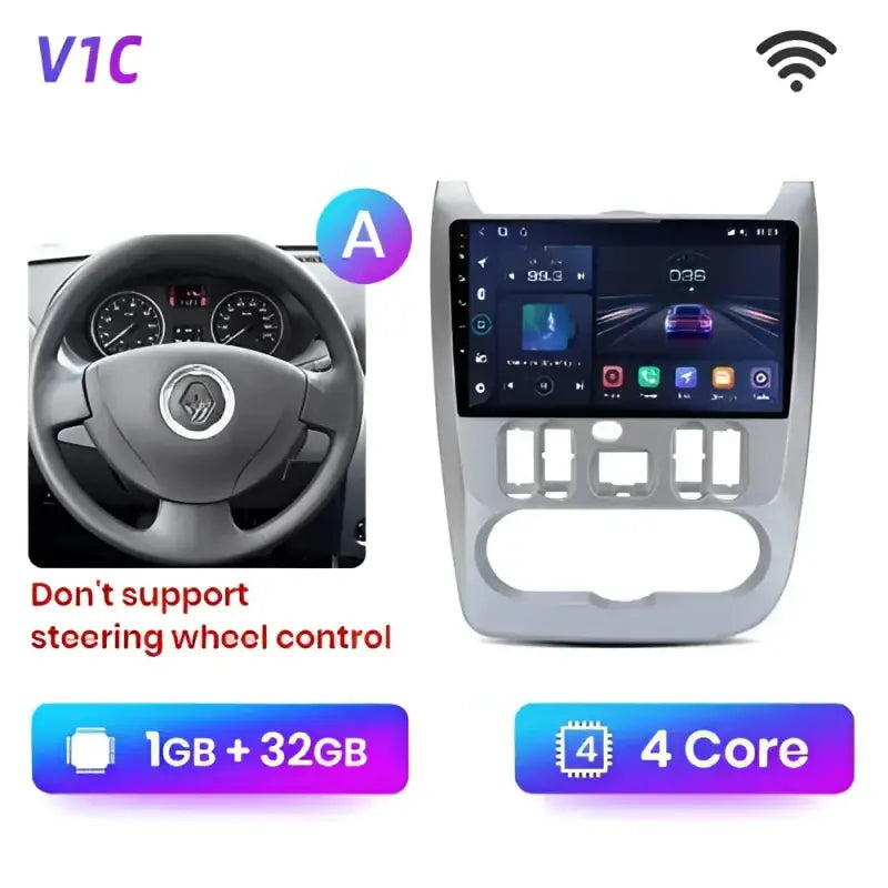 Radio nawigacja Renault Logan 1 Sandero 2009-2015 Dacia Duster Android Auto Carplay 4G GPS - Multigenus