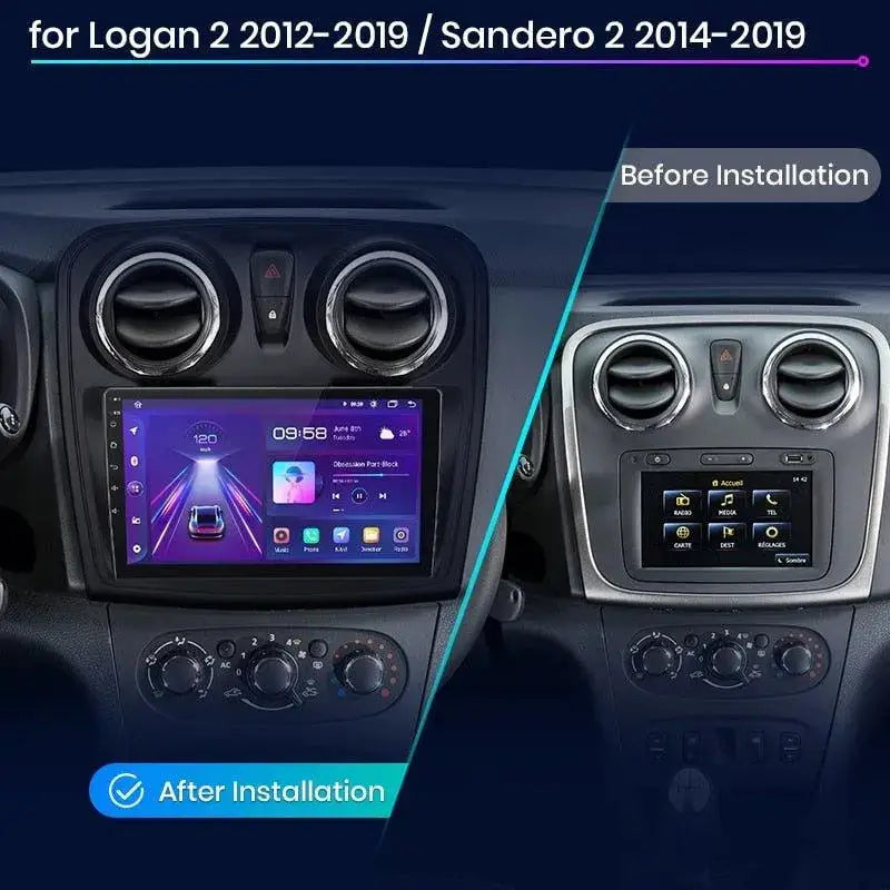 Radio nawigacja Renault Logan 2 Sandero 2014-2019 Android Auto Carplay - Multigenus