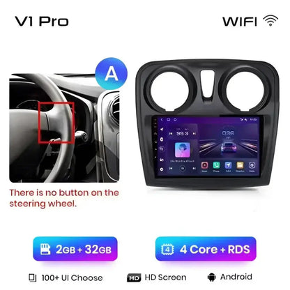 Radio nawigacja Renault Logan 2 Sandero 2014-2019 Android Auto Carplay - Multigenus