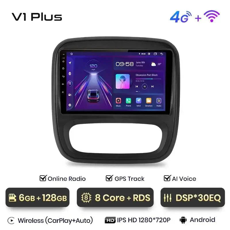 Radio nawigacja Renault Trafic 3 2014-2021 Opel Vivaro B 2014-2018 Android Auto Carplay - Multigenus