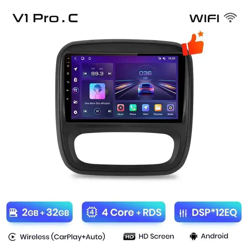 Radio nawigacja Renault Trafic 3 2014-2021 Opel Vivaro B 2014-2018 Android Auto Carplay - Multigenus