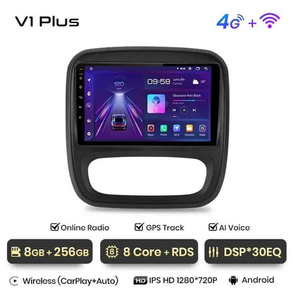 Radio nawigacja Renault Trafic 3 2014-2021 Opel Vivaro B 2014-2018 Android Auto Carplay - Multigenus