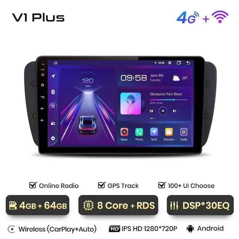 Radio nawigacja Seat Ibiza 6j 2009-2013 Android Auto Carplay - Multigenus