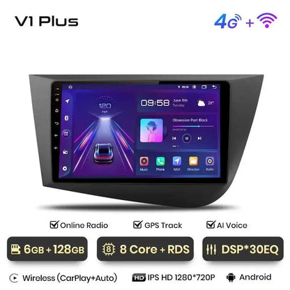 Radio nawigacja Seat Leon MK2 2005-2012 4G Carplay Android auto - Multigenus