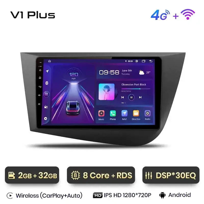 Radio nawigacja Seat Leon MK2 2005-2012 4G Carplay Android auto - Multigenus