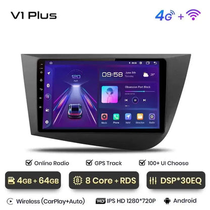 Radio nawigacja Seat Leon MK2 2005-2012 4G Carplay Android auto - Multigenus