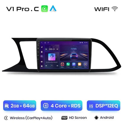Radio dla Seat Leon MK3 od 2012 - 2020 Multimedia GPS 4G Android Auto i Wireless CarPlay - Multigenus