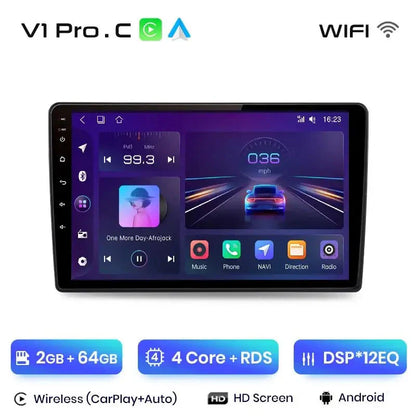 Radio Samochodowe V1 Plus do Skody Fabia 2 (2007 - 2014) – Bezprzewodowy CarPlay i Android Auto – System Multimedialny 2 DIN - Multigenus