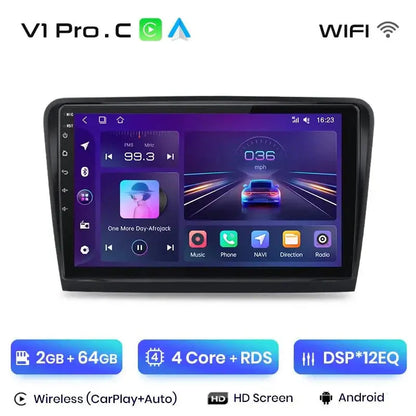 Radio samochodowe V1 Plus dla Skoda Superb 2 (2008 - 2015) - Bezprzewodowy CarPlay i Android Auto | Inteligentny system, brak DVD 2 - DIN - Multigenus