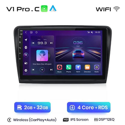 Radio samochodowe V1 Plus dla Skoda Superb 2 (2008 - 2015) - Bezprzewodowy CarPlay i Android Auto | Inteligentny system, brak DVD 2 - DIN - Multigenus