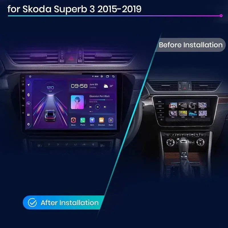 Radio nawigacja Skoda Superb 3 2015-2019 CarPlay Android Auto - Multigenus