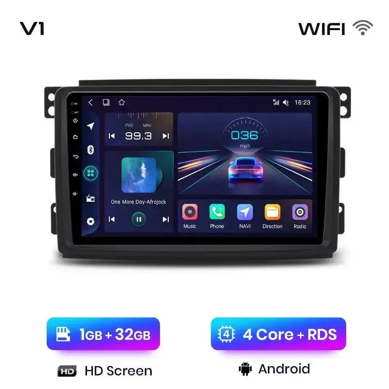 Radio nawigacja Smart Fortwo 2005 - 2010 Android Auto GPS Carplay - Multigenus