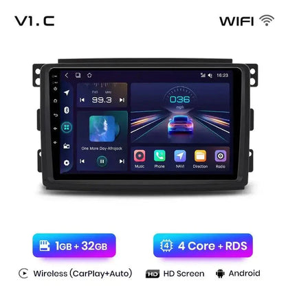 Radio nawigacja Smart Fortwo 2005 - 2010 Android Auto GPS Carplay - Multigenus