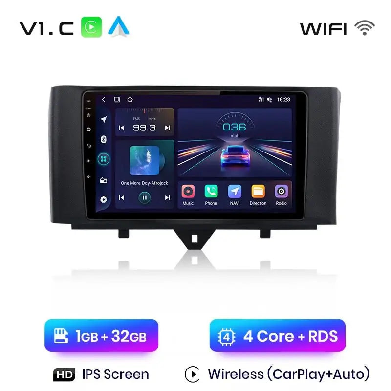 Radio dla Smart Fortwo 2011 - 2015 Bezprzewodowy CarPlay i Android Auto, Inteligentny System - Multigenus
