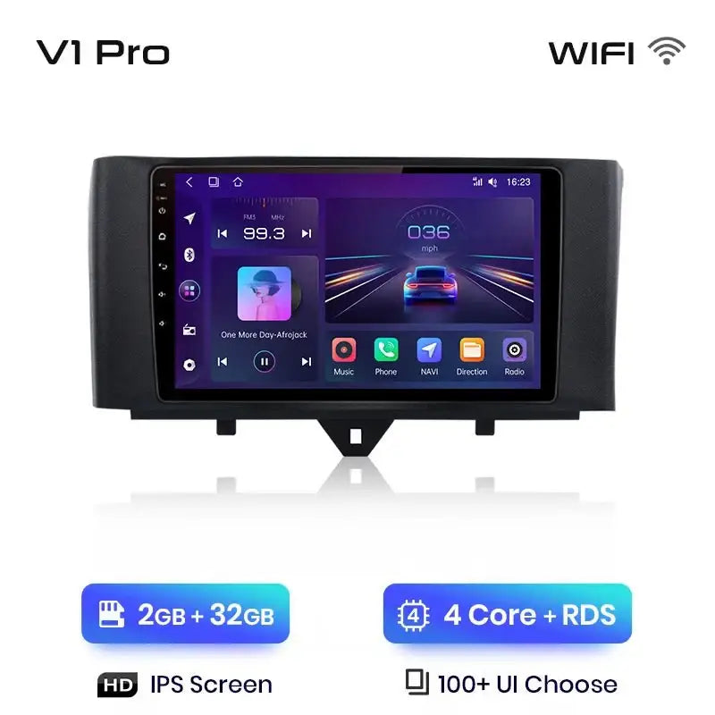 Radio dla Smart Fortwo 2011 - 2015 Bezprzewodowy CarPlay i Android Auto, Inteligentny System - Multigenus