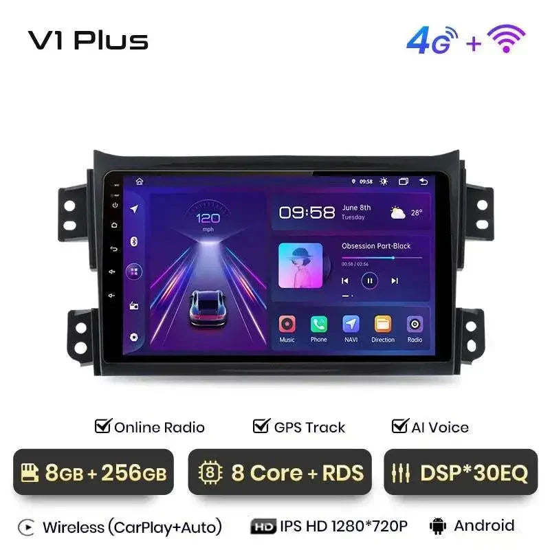 Radio nawigacja SUZUKI Splash Ritz 2004-2010 Opel Agila 2008-2012 Android Auto Carplay - Multigenus