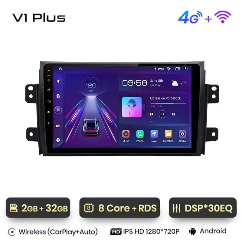 Radio nawigacja Suzuki SX4 2006-2013 Fiat Sedici 2005 - 2014 Carplay Android Auto - Multigenus