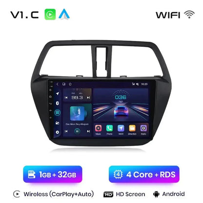 Radio dla Suzuki SX4 & S - Cross 2012 - 2016 z CarPlay i 4G GPS 2 - DIN AI Voice Android Auto - Multigenus