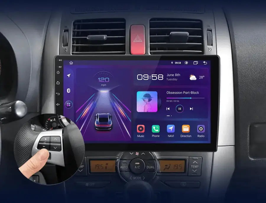 Radio nawigacja Toyota Auris E150 2006 - 2012 Carplay Android Auto - Multigenus
