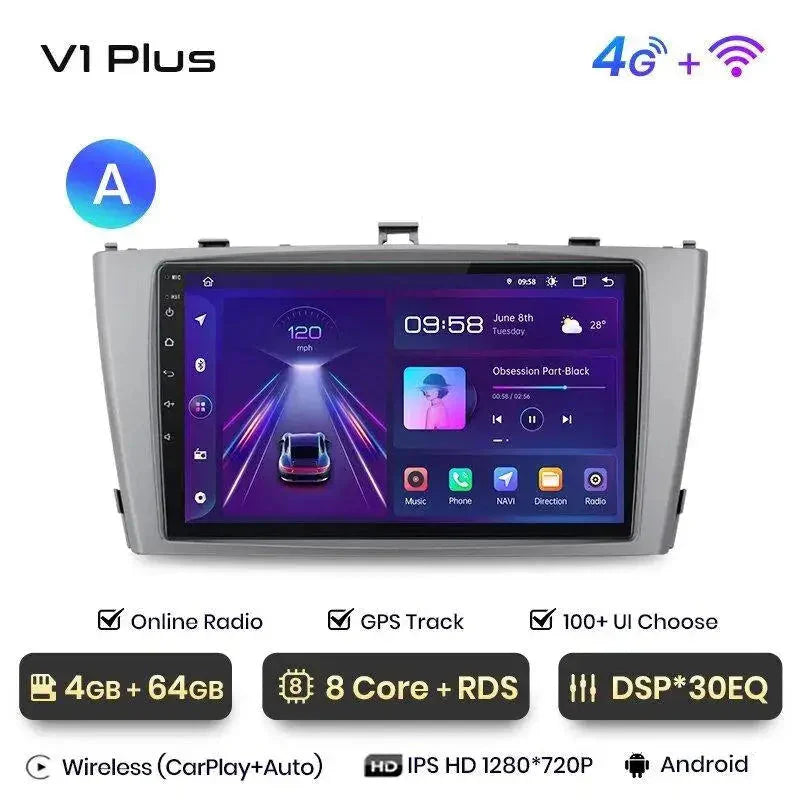 Radio nawigacja Toyota Avensis T27 2008 - 2015 Carplay Android Auto - Multigenus