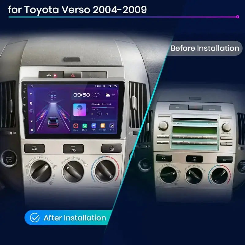 Radio Android Auto do Toyota Corolla Verso 2004 - 2009 – 2 - DIN Multimedia GPS z CarPlay - Multigenus