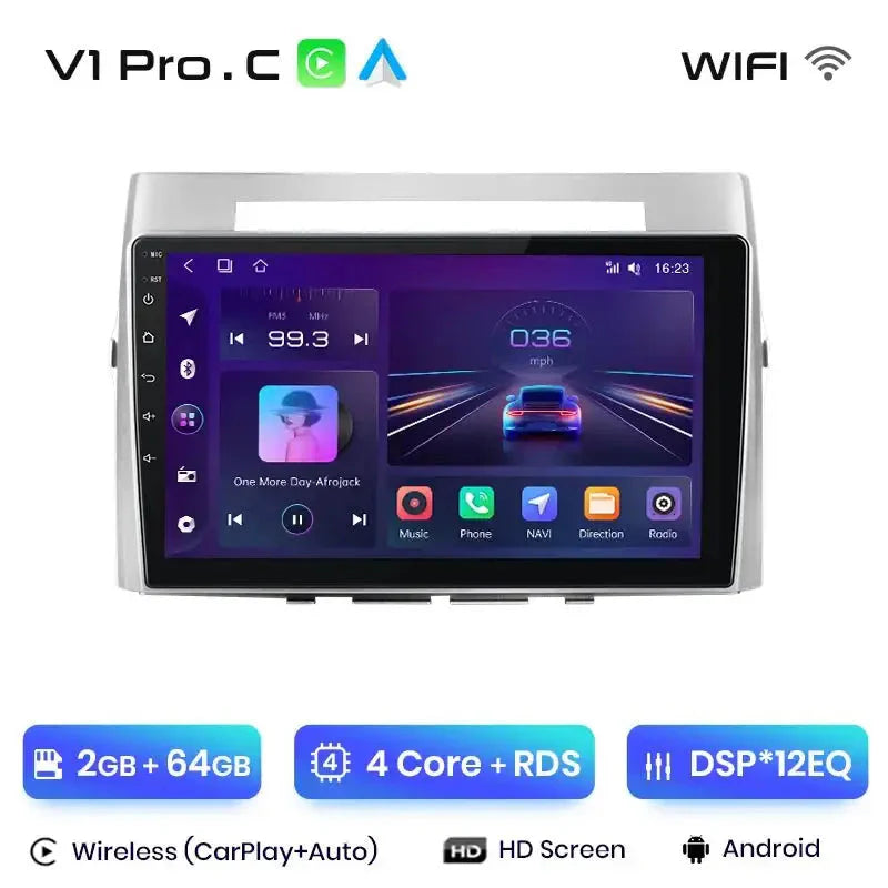 Radio Android Auto do Toyota Corolla Verso 2004 - 2009 – 2 - DIN Multimedia GPS z CarPlay - Multigenus