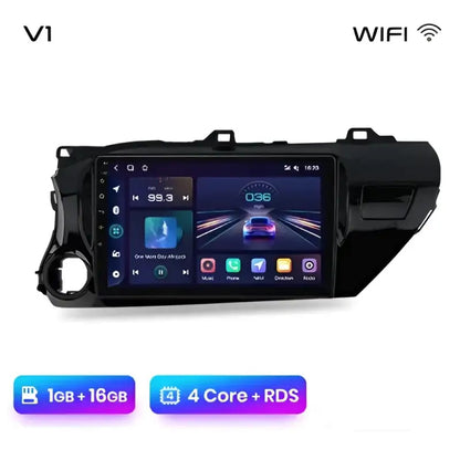Radio Samochodowe V1 Plus do Toyota Hilux PickUp AN120 2015 - 2020 z Bezprzewodowym CarPlay i Android Auto, Brak DVD, 2DIN - Multigenus