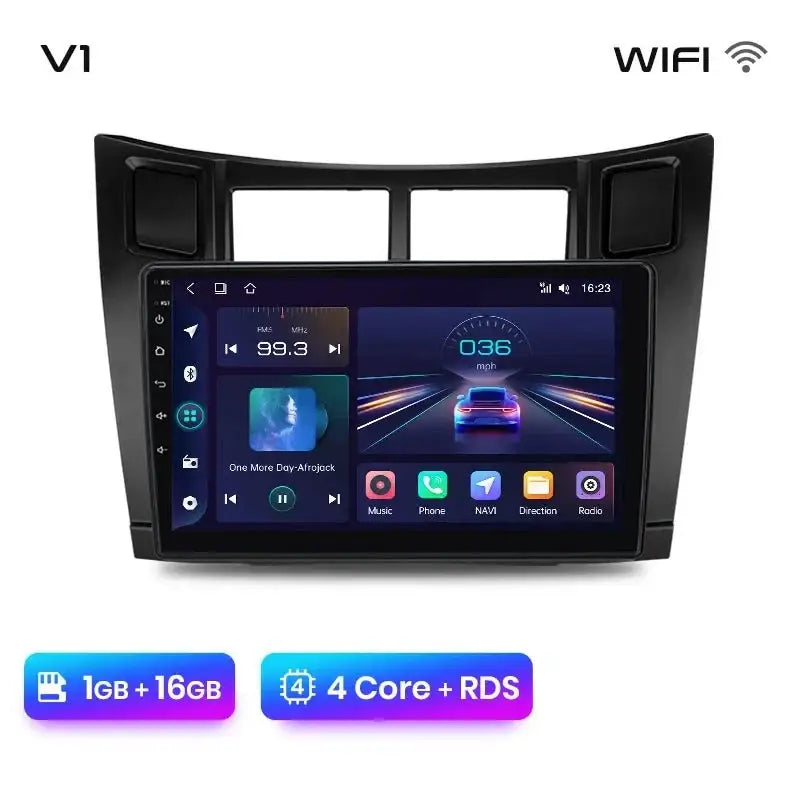 Radio samochodowe V1 Plus do Toyota Yaris 2005 - 2012 | Bezprzewodowy CarPlay i Android Auto | Inteligentny system samochodowy - Multigenus
